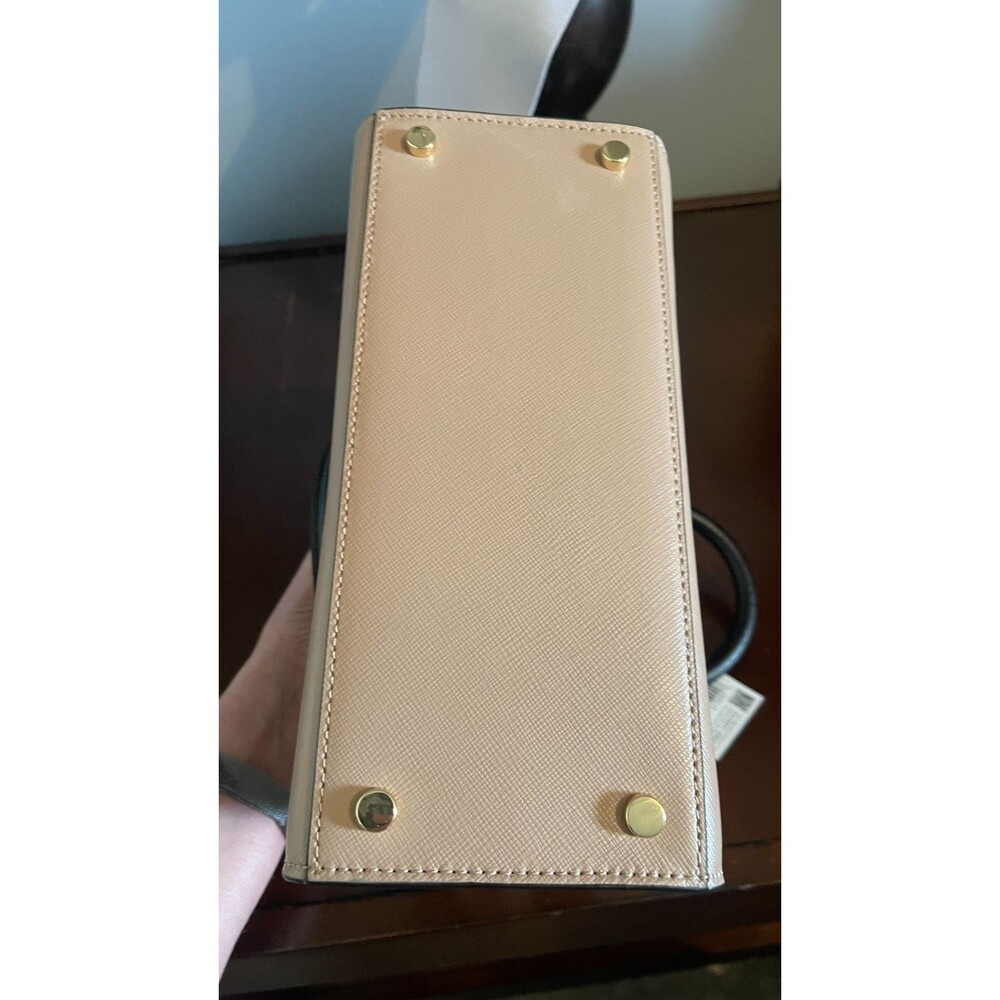 Kate Spade Madison Small Satchel Saffiano Leather Beige/White Colorblock - Picture 10 of 12